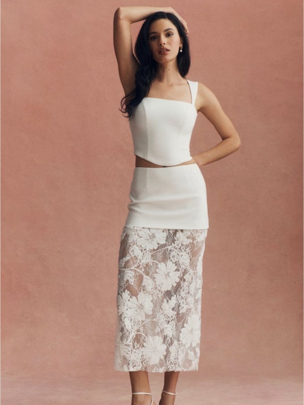 Mare Mare 3D Floral Skirt and Corset Top Set